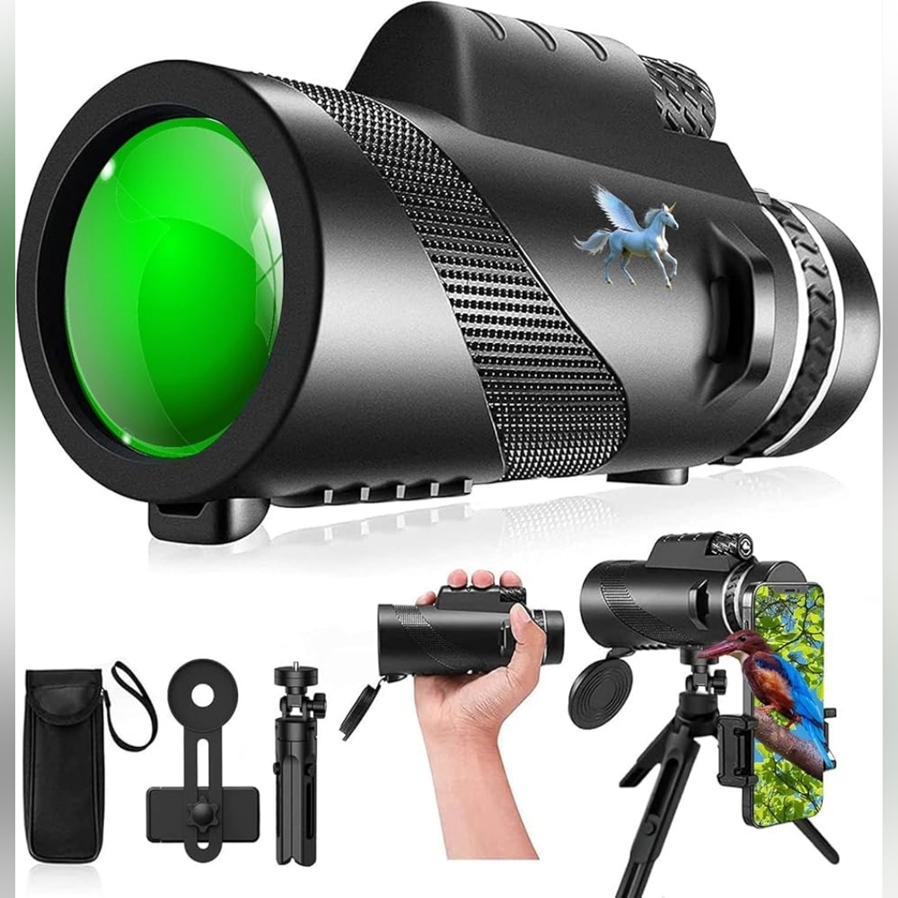 Monocular Telescope 80 x 100 High Powered Scope with Tripod, for Smartphone Suit